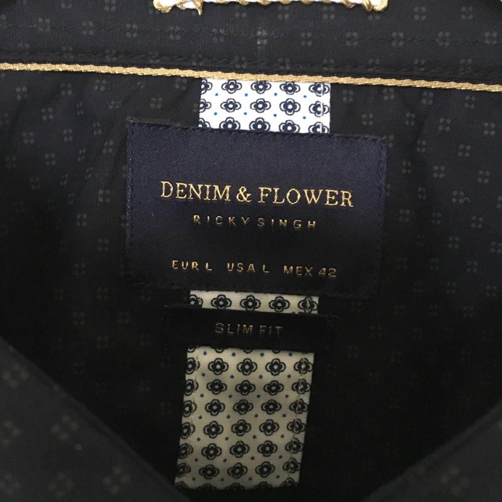 Denim & Flower Long Sleeve Shirt